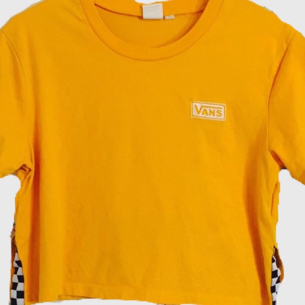 VANS Yellow Checkered Cropped Tee